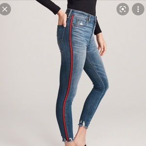 Abercrombie Skinny jeans with red stripe